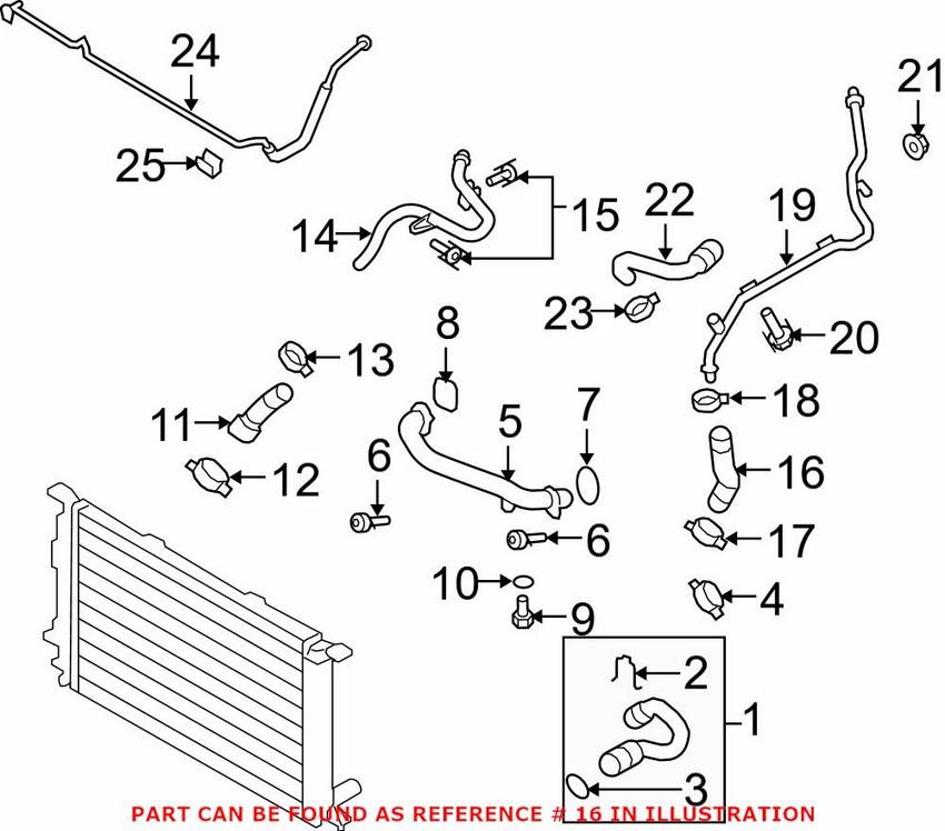 Audi Engine Coolant Hose 8K0121109L