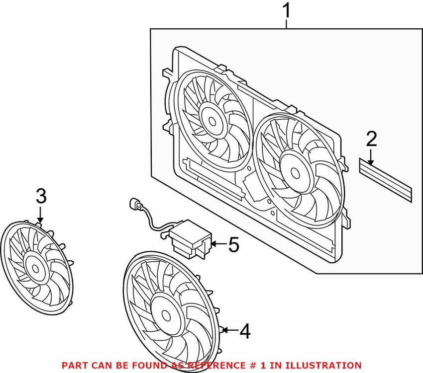 Audi Engine Cooling Fan Shroud 8K0121207A