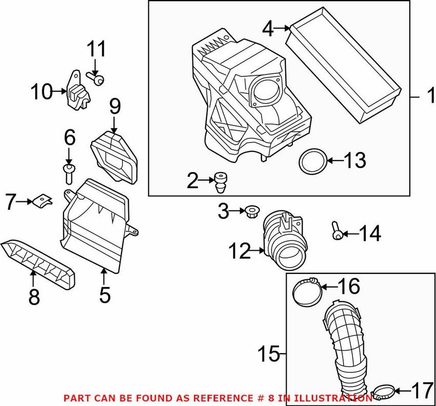 Audi Engine Air Intake Hose Debris Screen 8K0129054B – Genuine VW/Audi