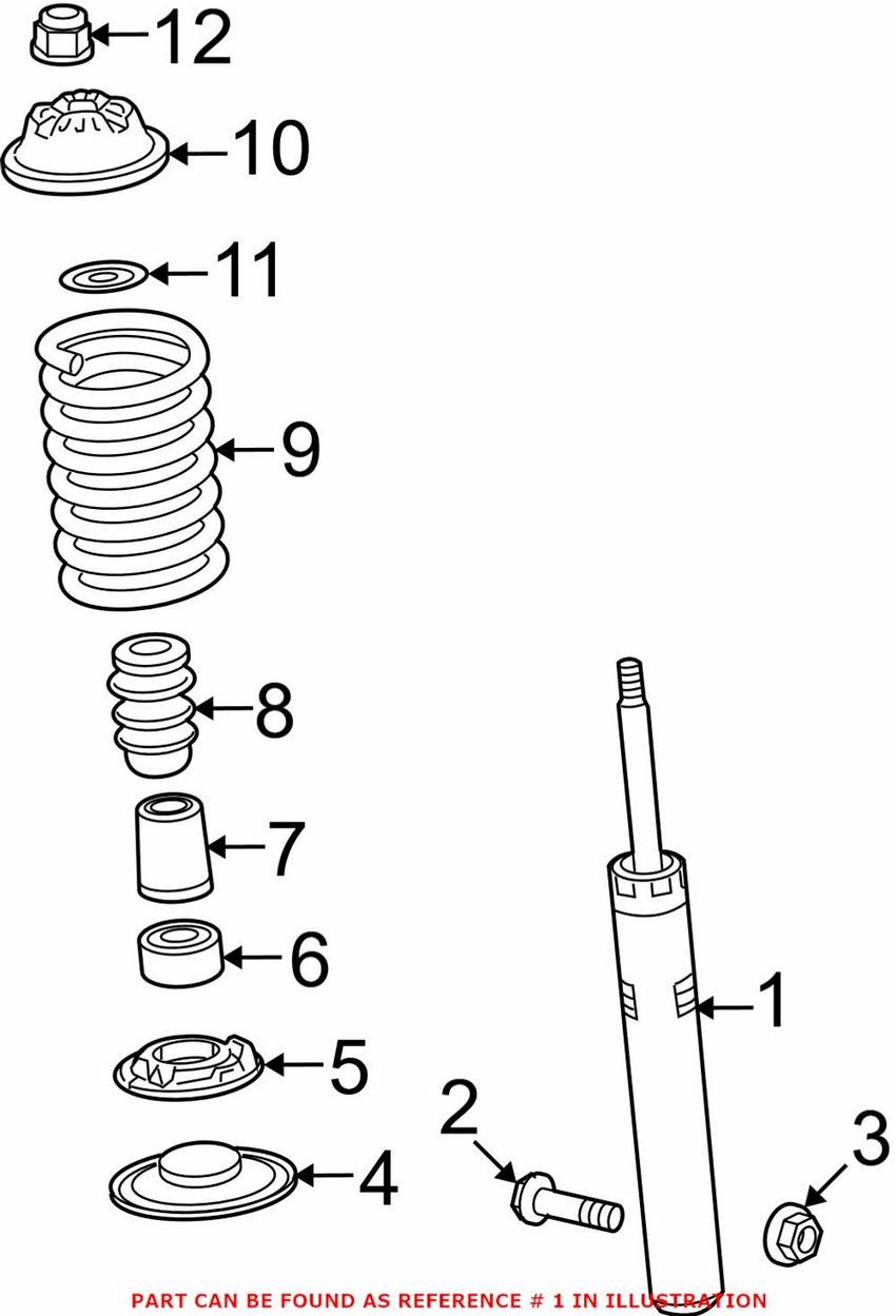 VW Shock Absorber – Front Driver Side 8K0413029N