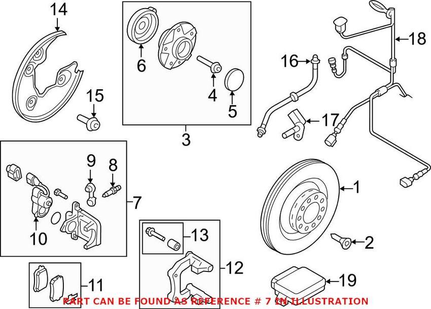 Audi Disc Brake Caliper – Rear Passenger Side 8K0615404B