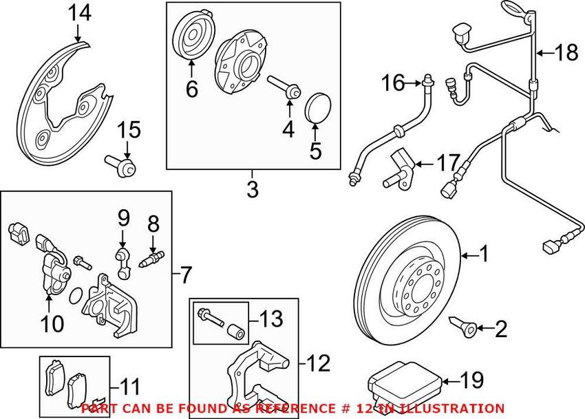 Audi Disc Brake Caliper Bracket – Rear Driver Side 8K0615425C