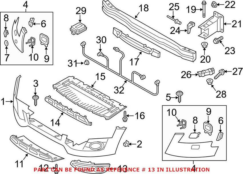 Audi Grille – Front Driver Side Lower 8K0807681J01C