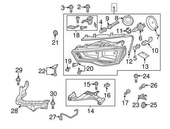 Audi Headlight Assembly – Driver Side (Halogen) 8K0941003AD