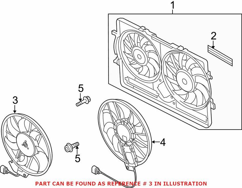 Audi Engine Cooling Fan Motor – Passenger Side 8K0959455E