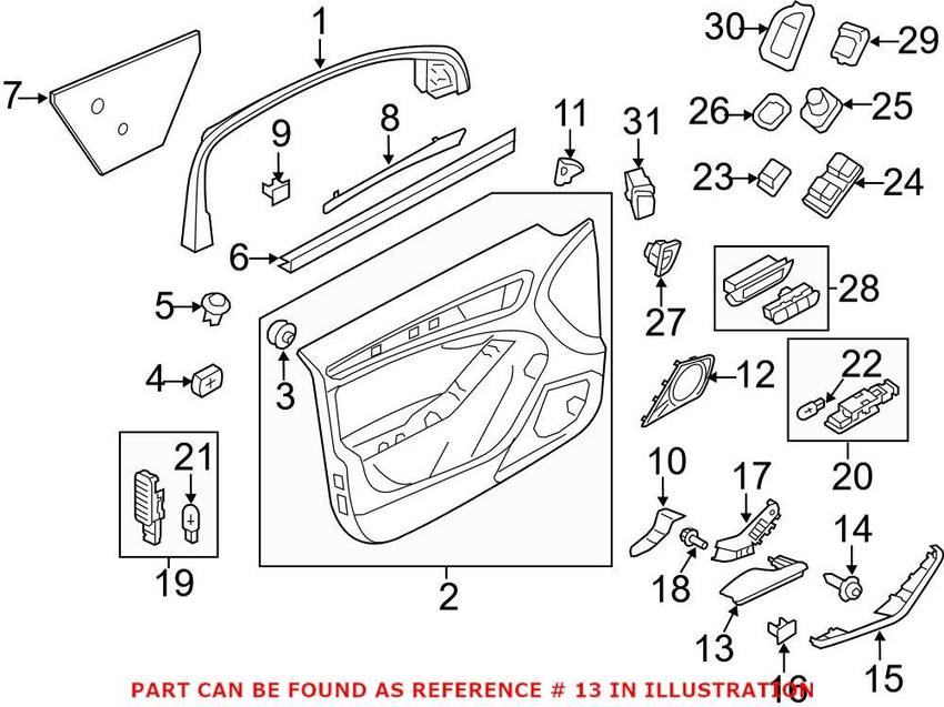 Audi Door Armrest – Front Driver Side 8K1867173A24A