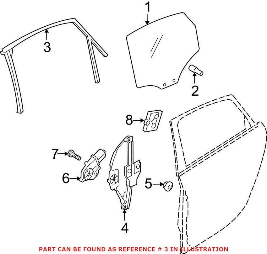 Window Channel – Rear Driver Side