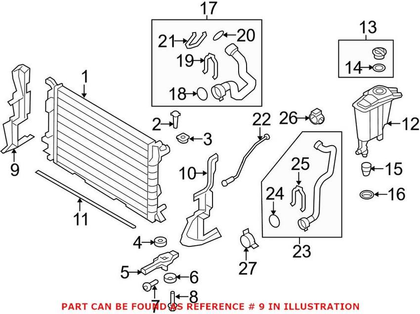 Audi Radiator Support Baffle – Passenger Side 8K9121284D