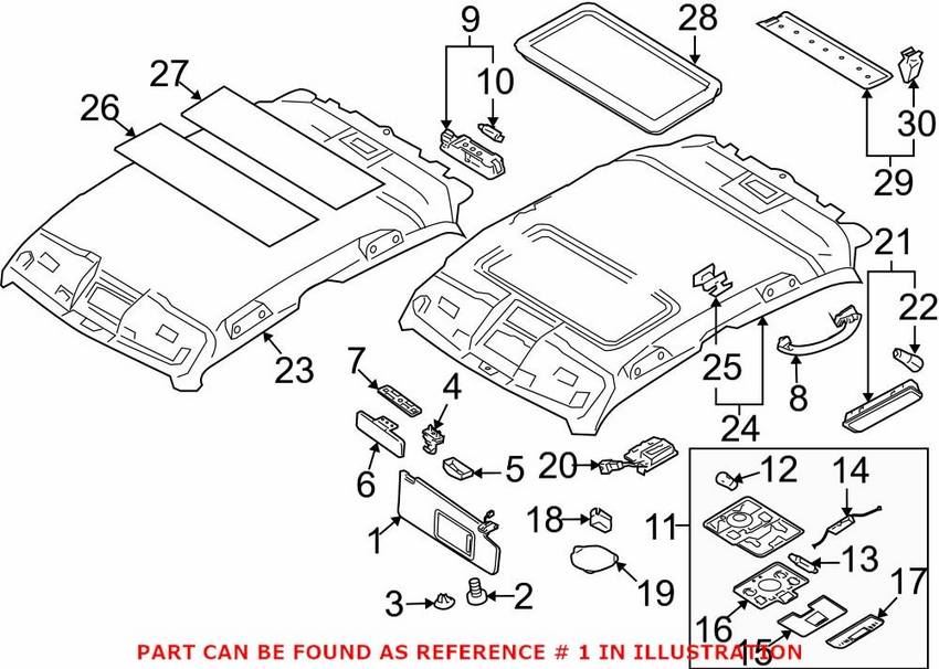 Audi Sun Visor – Driver Side 8P0857551AF9V4