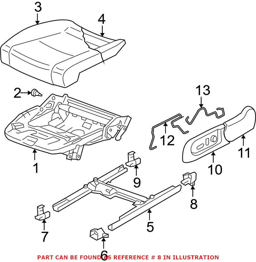 VW Seat Track Cover 8P0881349B01C