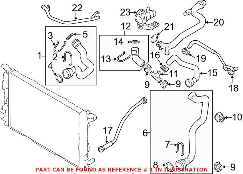 Audi Radiator Coolant Hose – Upper 8R0121101