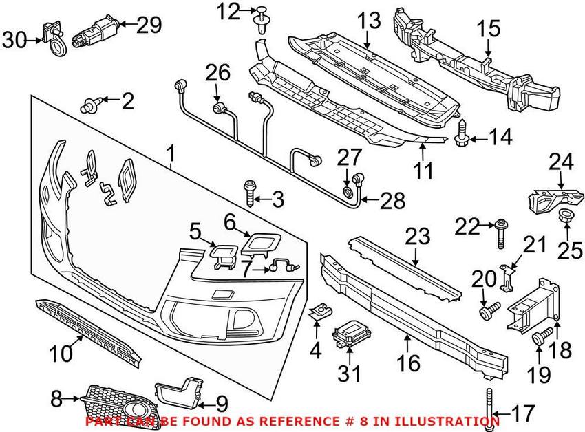 Audi Grille – Front Driver Side 8R0807681ACBFM