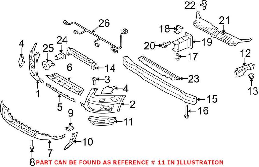 Audi Grille – Front Driver Side 8R0807681J01C