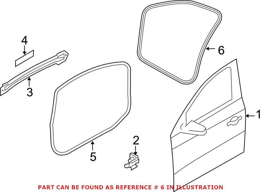 Audi Door Seal – Front Inner 8R0831721G