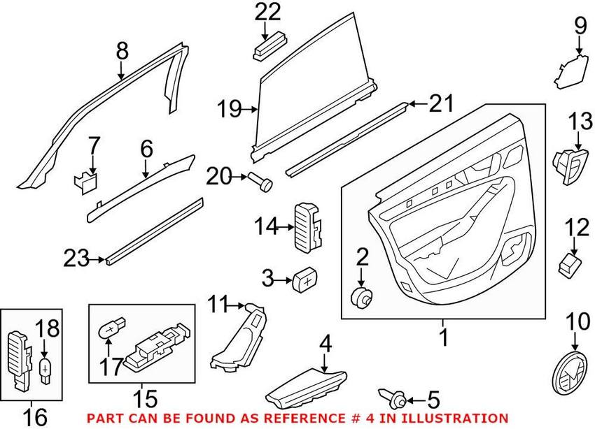 Audi Door Armrest – Rear Driver Side 8R0867373SD1