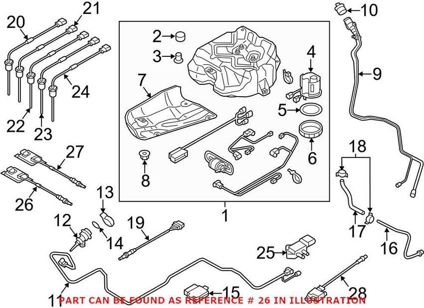 Audi Oxygen Sensor – Front 8R0907807P