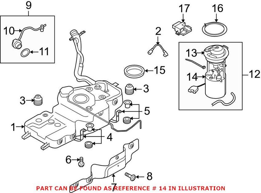 Audi Fuel Tank Sending Unit 8R0919673F