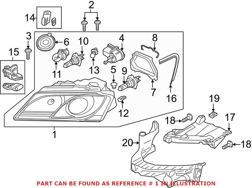 Audi Headlight Assembly – Front Passenger Side 8R0941030N