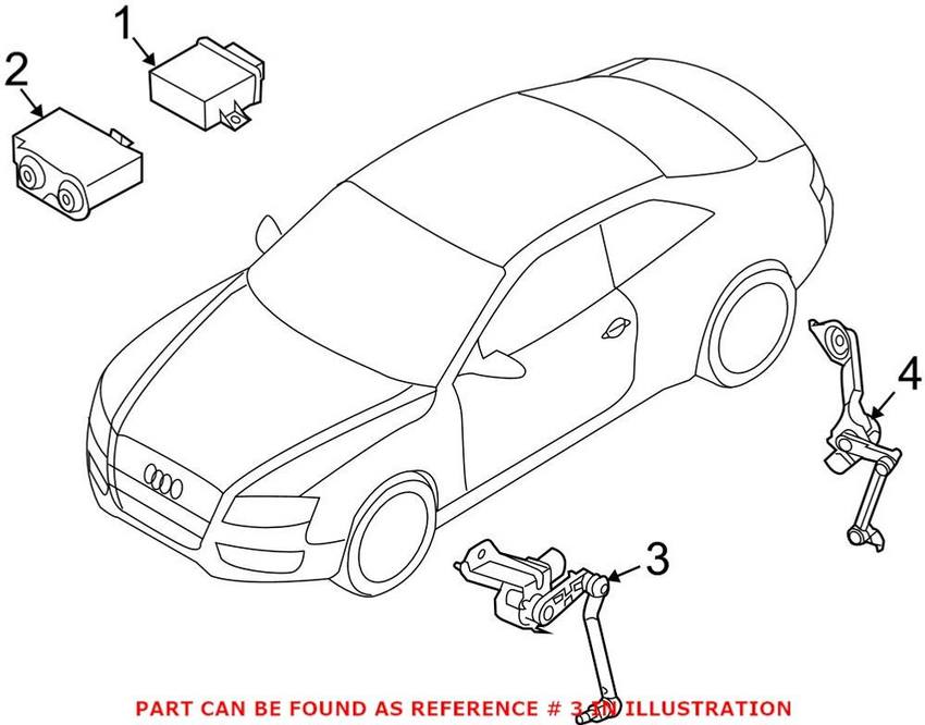 Audi Headlight Level Sensor – Front 8R0941285G