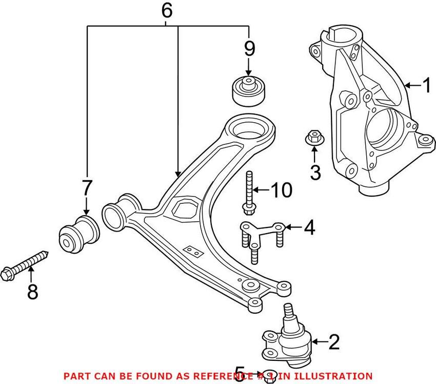 Audi Steering Knuckle – Front Driver Side 8S0407253F