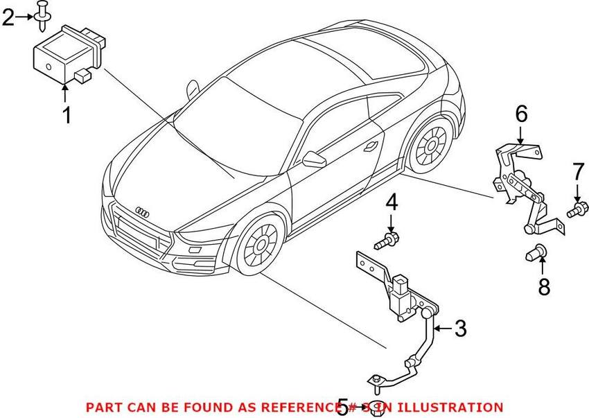 Audi Headlight Level Sensor – Front Driver Side 8S0412521