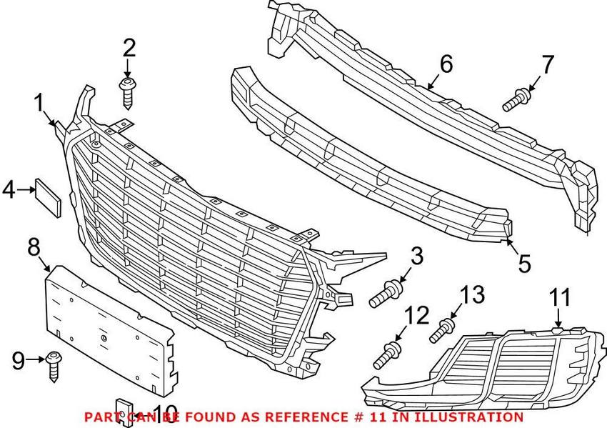 Audi Grille – Front Passenger Side 8S08076849B9