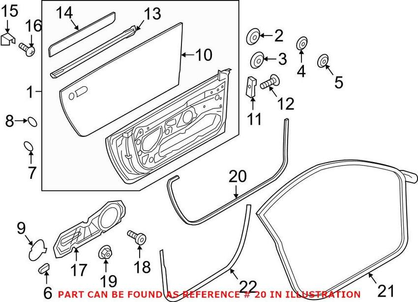 Audi Door Seal – Front Outer 8S0837911A