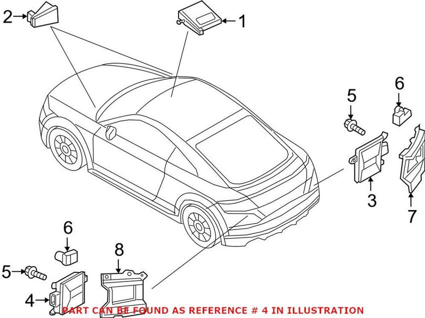 Audi Blind Spot Detection System Warning Sensor – Driver Side 8S0907568