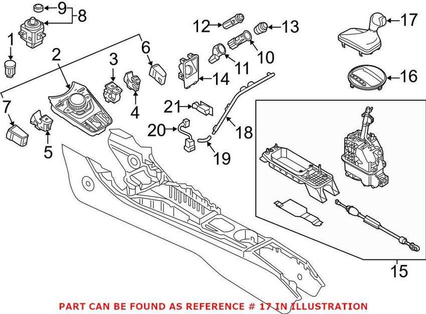 Audi Automatic Transmission Shift Handle 8S1713139A JAJ – Genuine VW/Audi