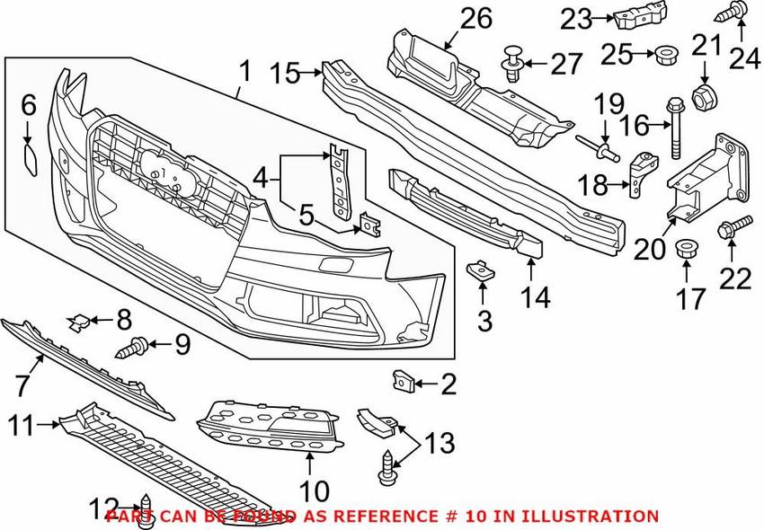 Audi Grille – Front Driver Side Outer 8T0807681K01C