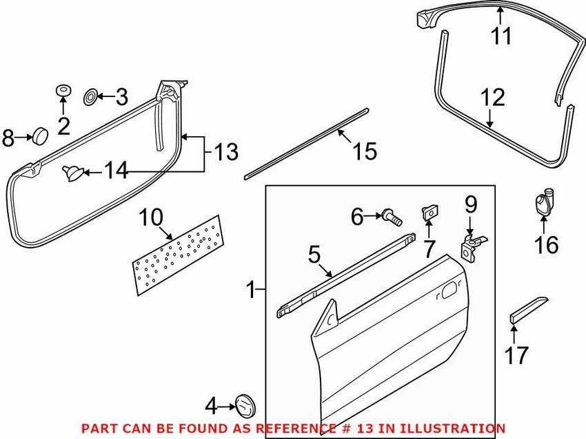 Audi Door Seal – Passenger Side 8T0837912G