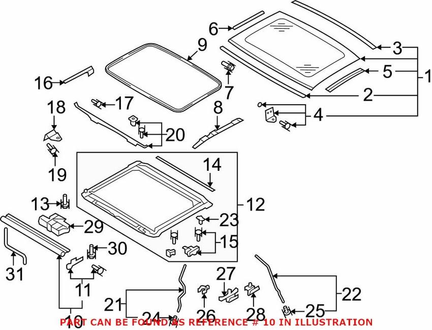 Audi Sunroof Cover 8T08773075L9