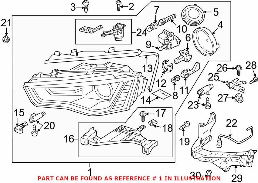 Audi Headlight Assembly – Front Driver Side 8T0941003BC