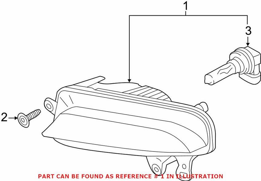 Audi Fog Light – Front Driver Side 8T0941699G