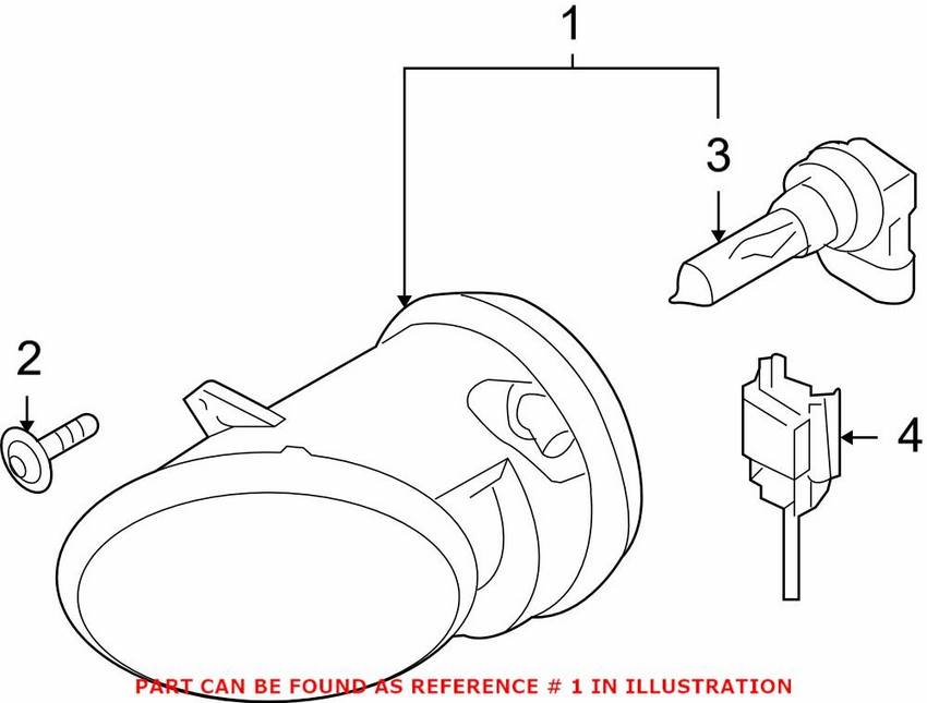 Audi Fog Light – Front Passenger Side 8T0941700B