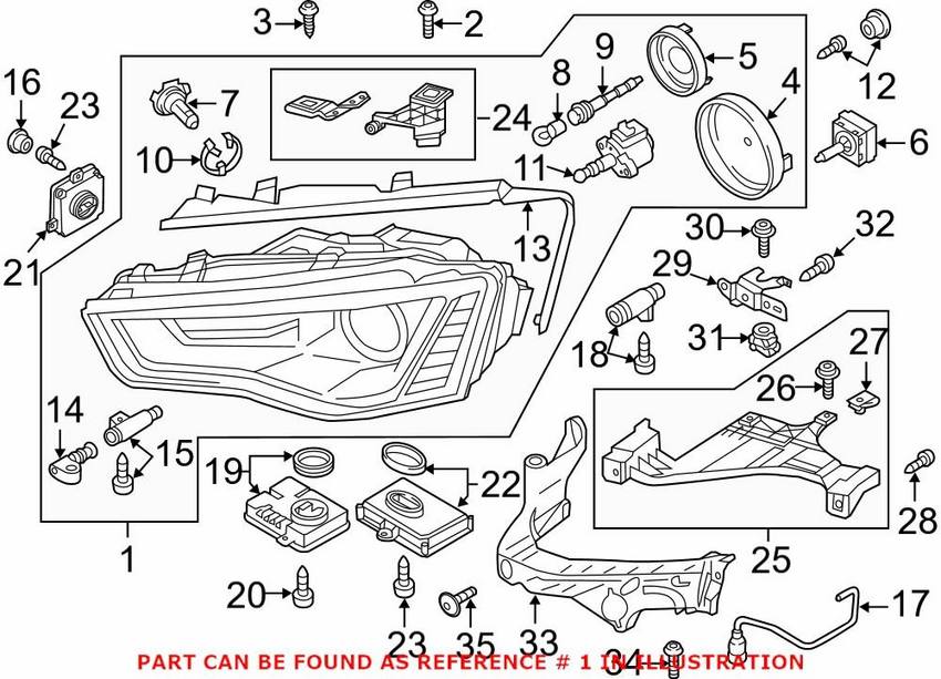 Audi Headlight Assembly – Front Driver Side 8T0941753E