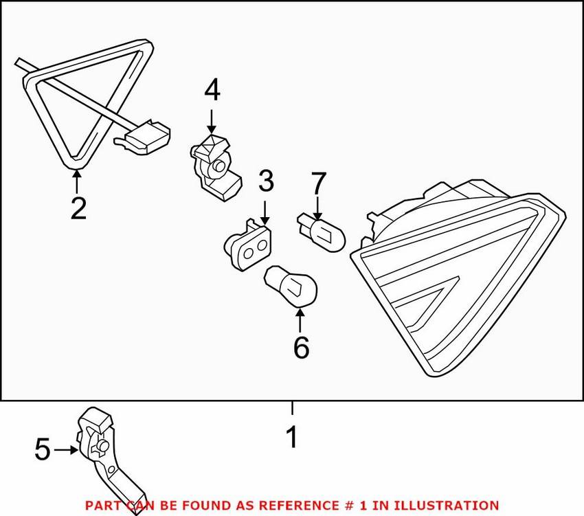 Audi Back Up Light Assembly – Rear Passenger Side 8T0945094D