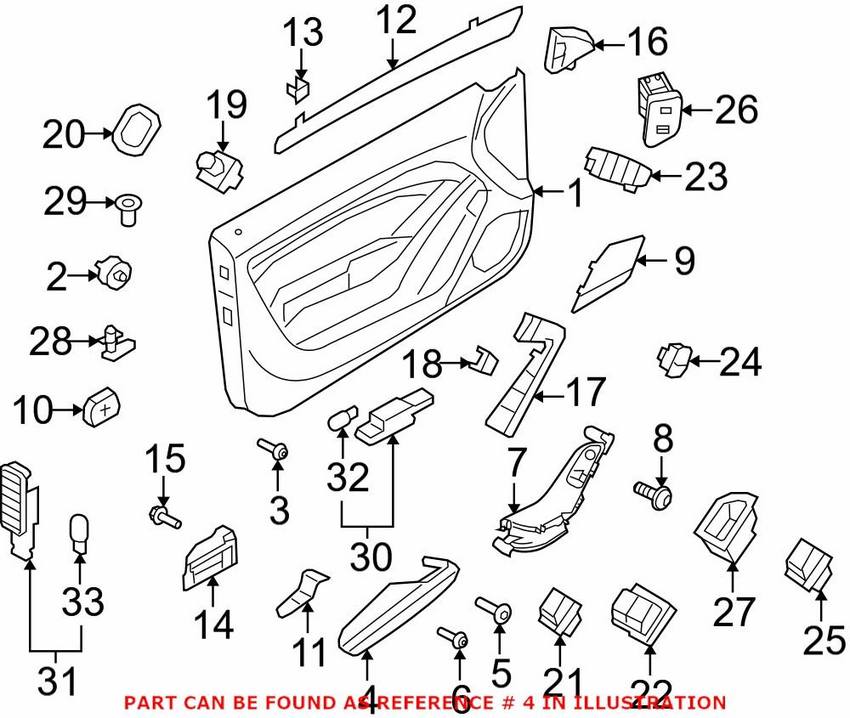 Audi Door Armrest – Front Driver Side 8T186717324A