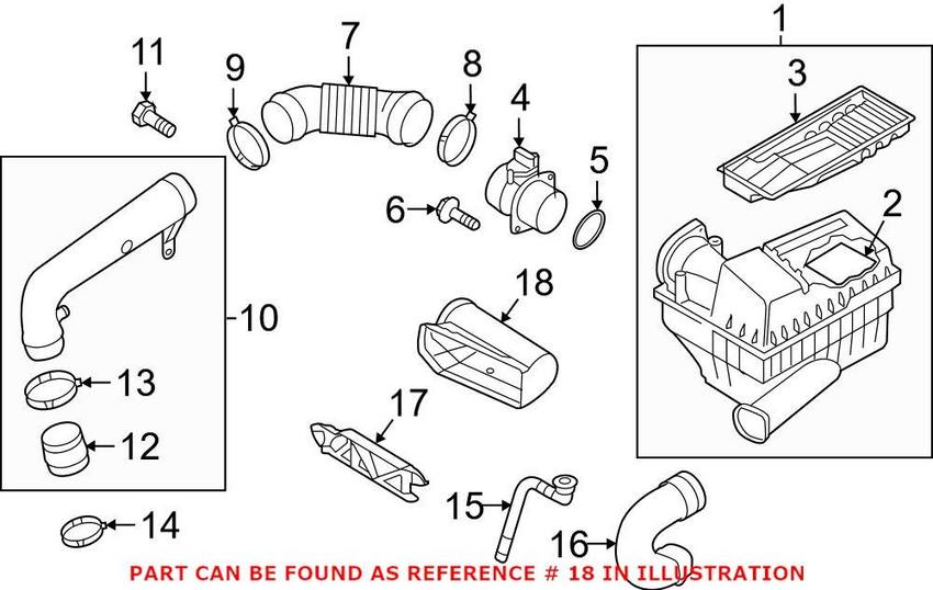 Audi Engine Air Intake Hose 8U0805962A – Genuine VW/Audi