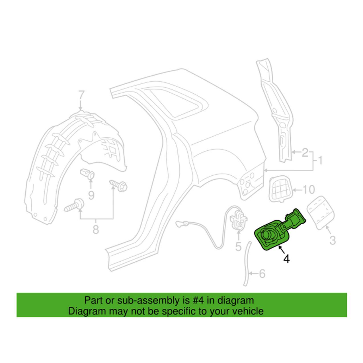 Audi Fuel Filler Housing 8U0809906C – Genuine VW/Audi