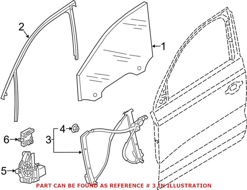 Audi Window Regulator – Front Driver Side 8U0837461