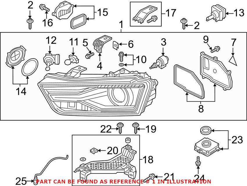 Audi Headlight Assembly – Front Driver Side 8U0941043E