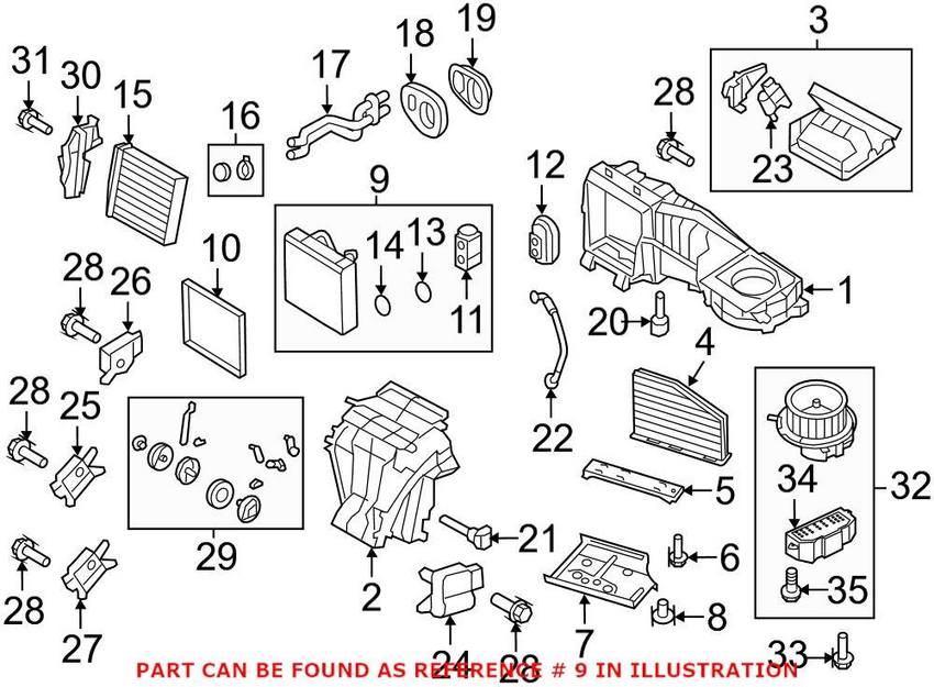 Audi A/C Evaporator Core 8U1820103A