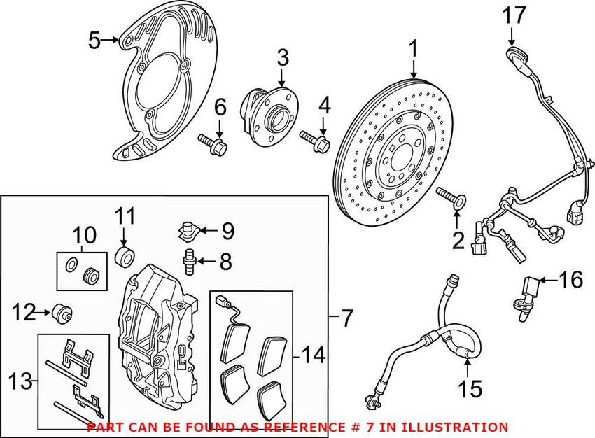 Audi Disc Brake Caliper – Front Driver Side 8V0615107E