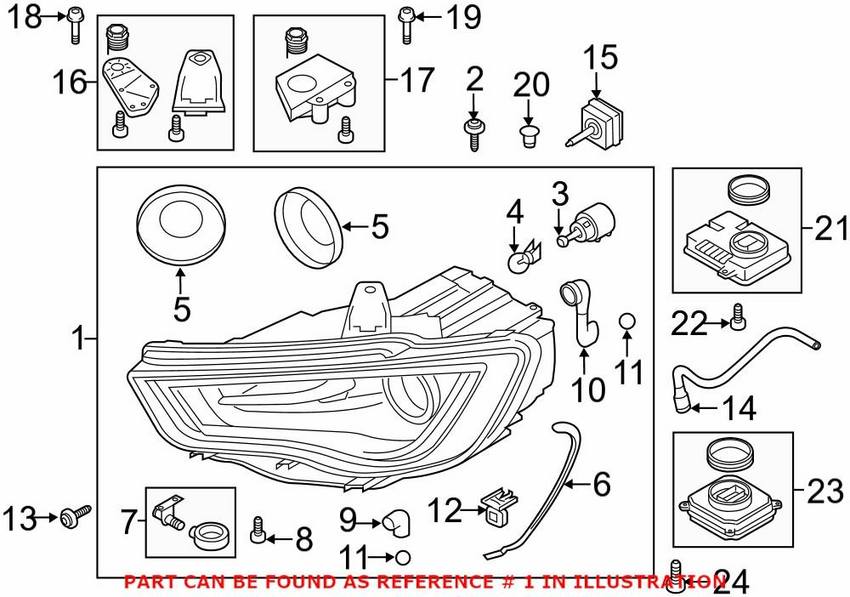 Audi Headlight Assembly – Front Driver Side 8V0941043B