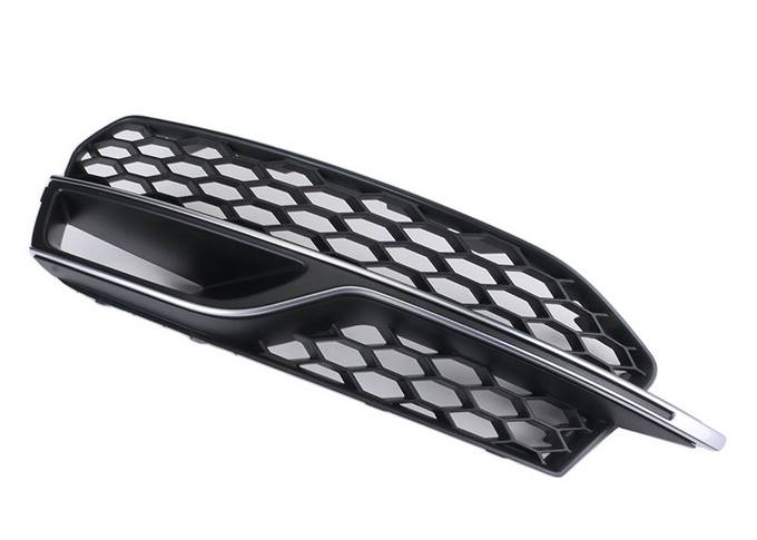 Audi Foglight Grille – Driver Side (Satin Black/Chrome) 8V3807681QBMO