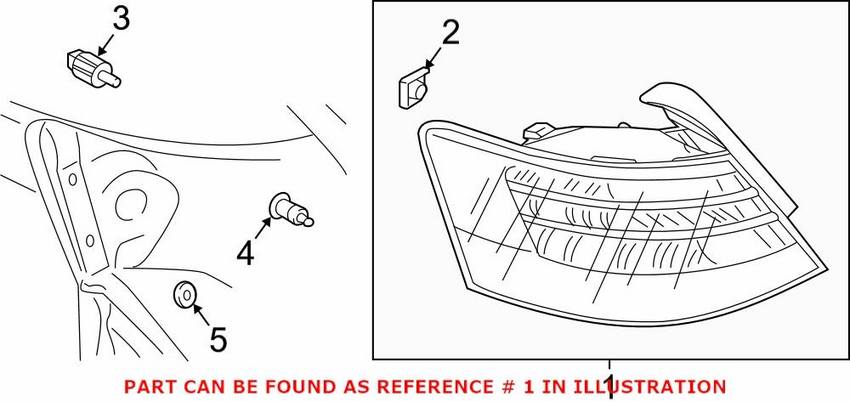 Audi Tail Light Assembly – Driver Side 8V4945091A