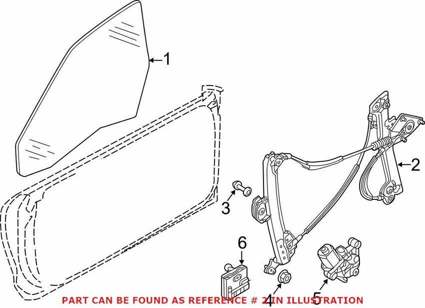 Audi Window Regulator – Front Passenger Side 8V7837462B