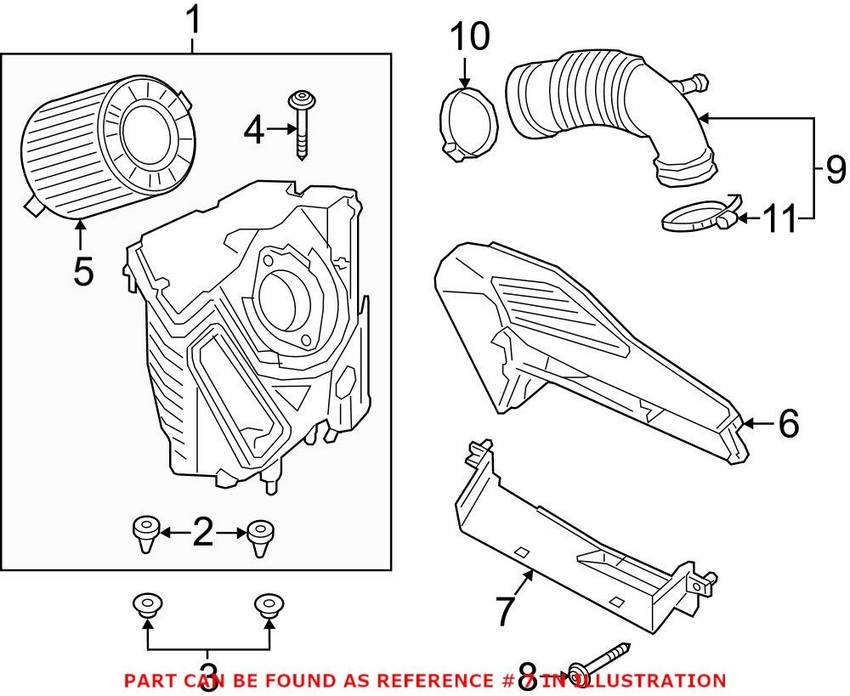 Audi Engine Air Intake Hose 8W0129617A – Genuine VW/Audi