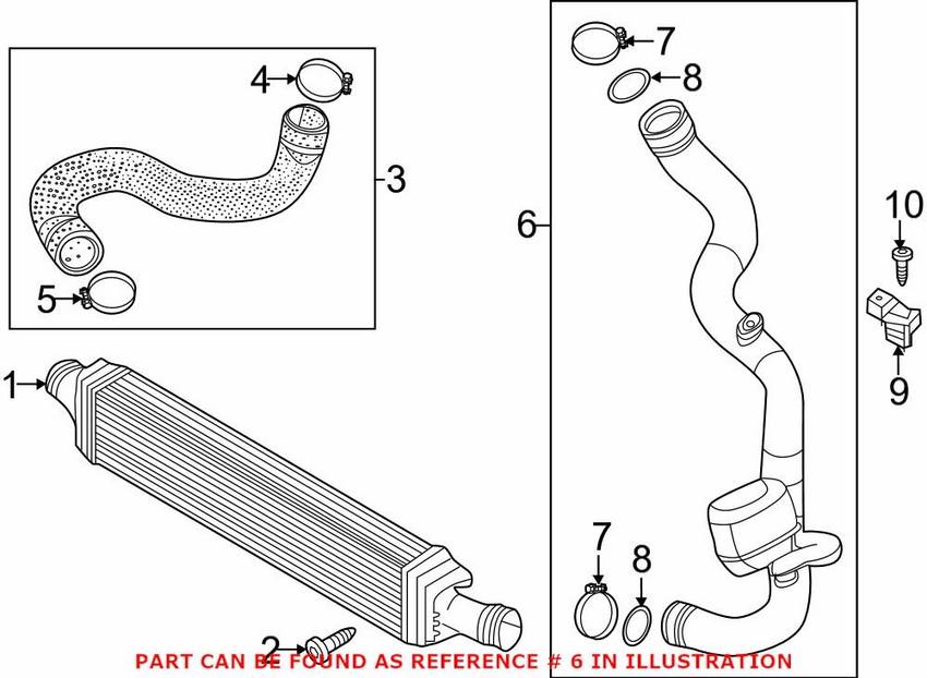 Audi Turbocharger Intercooler Pipe – Driver Side 8W0145673P